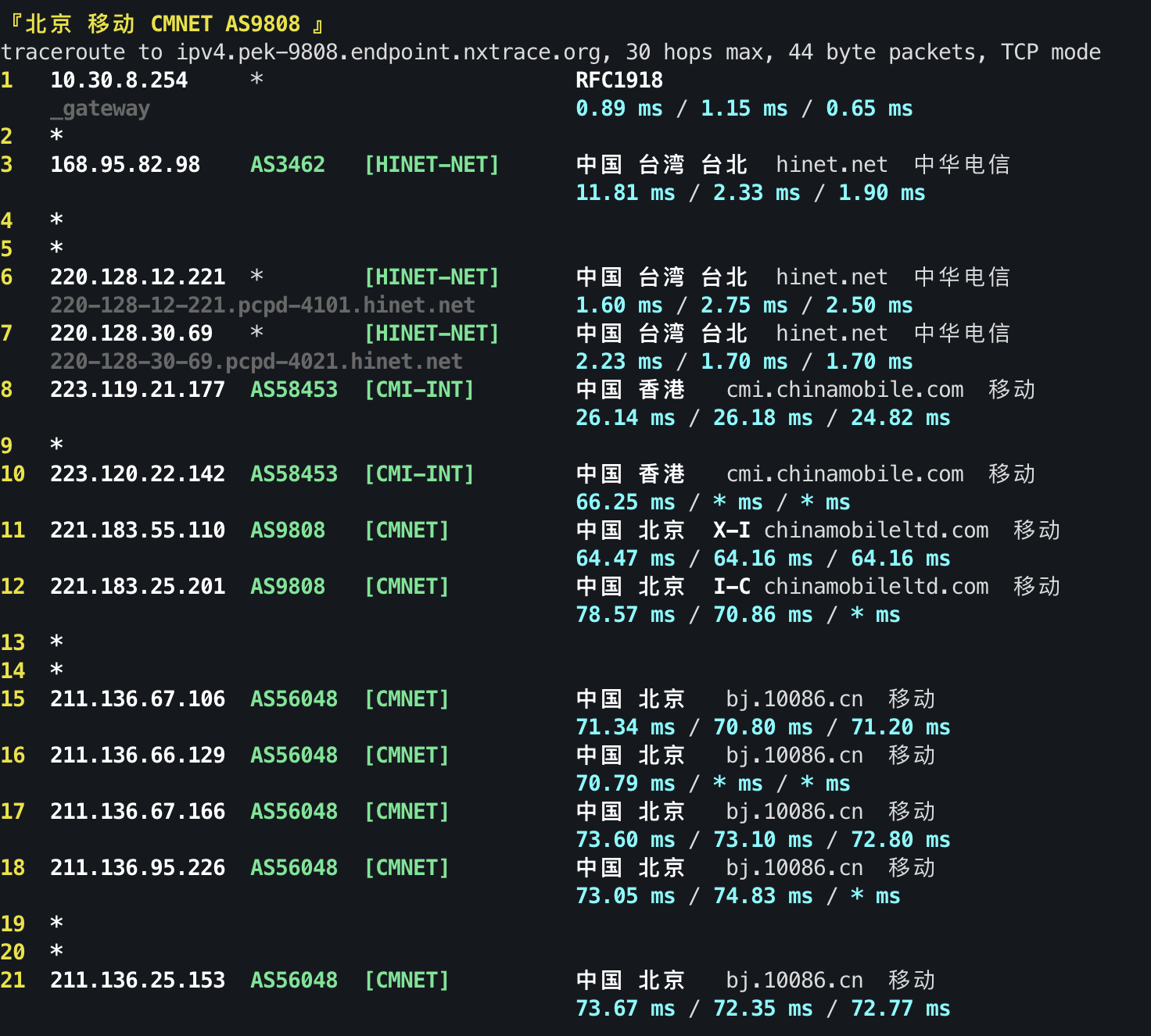 IPv4 回程 TCP 3
